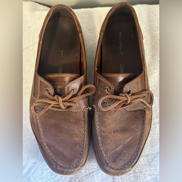 MEN’S ROCKPORT LEATHER BOAT SHOES - Picture 5 of 9